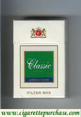 Classic Menthol American Blend cigarettes filter box